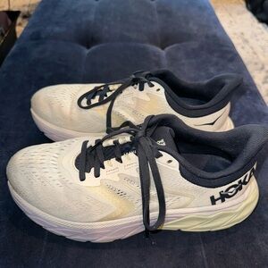 Hoka White and Navy Athletic Sneakers